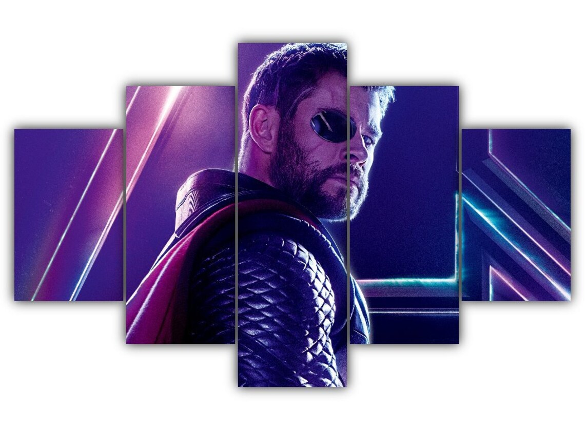 5 Panels Thor Eyepatch Multi Canvas Wall Art Poster Print Etsy