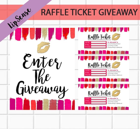 lipsense raffle ticket giveaway sign lipsense stripes etsy raffle ticket signs