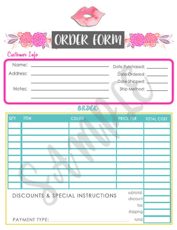 invoice template vistaprint Form Order LipSense