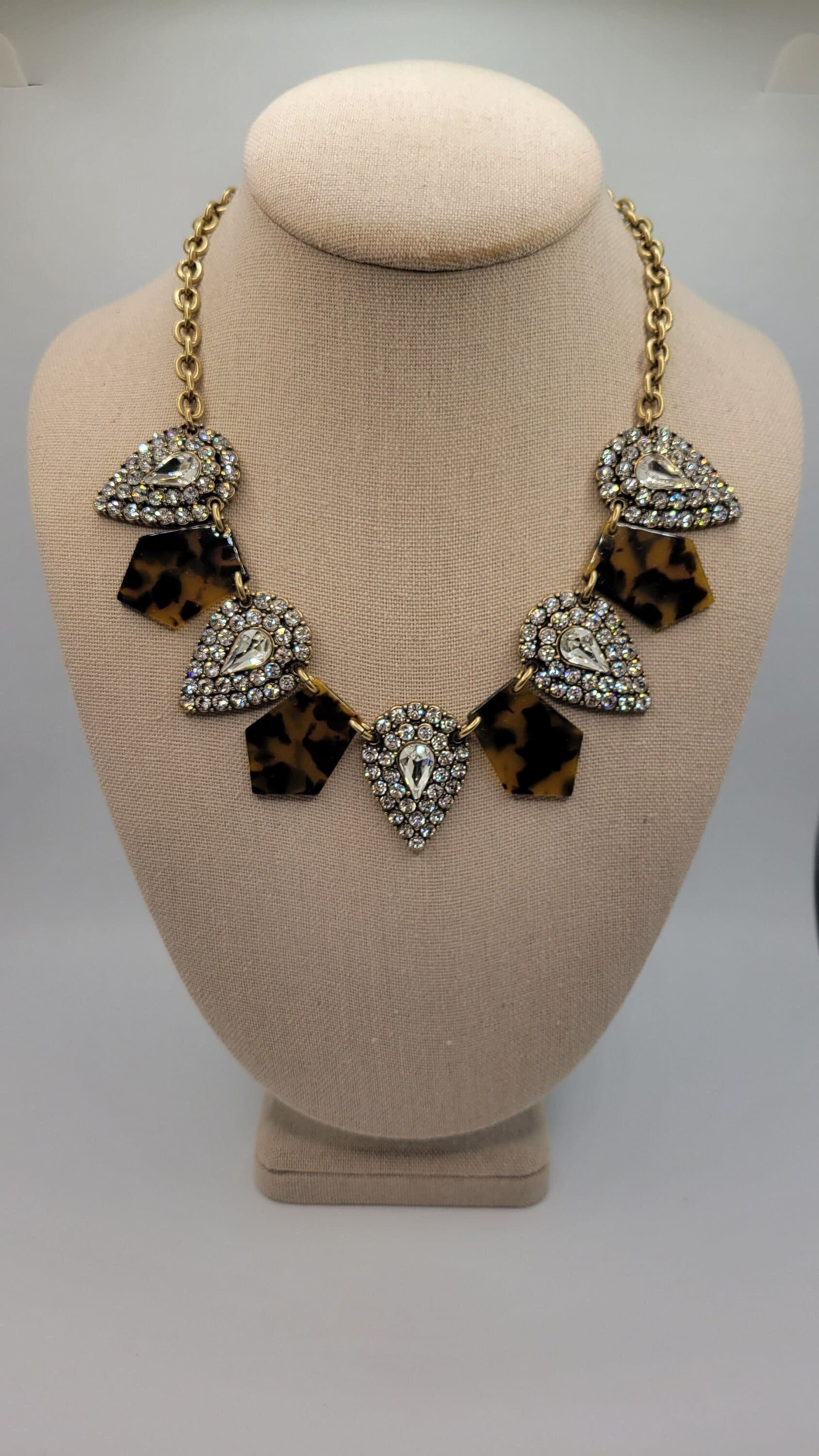 J Crew Crystal Faux Tortoise Statement Necklace Beautiful