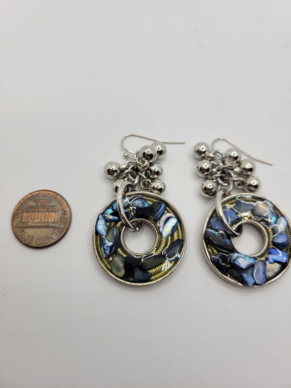 Artisan Abalone Shell in Resin Dangle Earrings - … - image 4