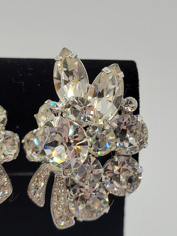 1940s Eisenberg Art Deco Crystal Earrings - Rhine… - image 4