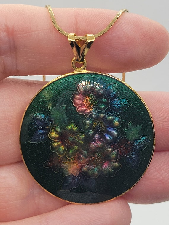 NOS Genuine Cloisonné Necklace - 1980s Jewelry - … - image 10