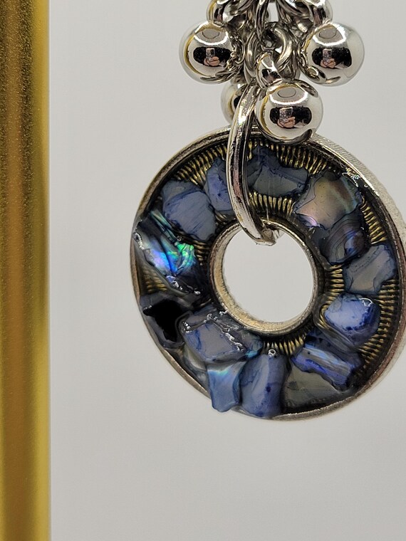 Artisan Abalone Shell in Resin Dangle Earrings - … - image 2