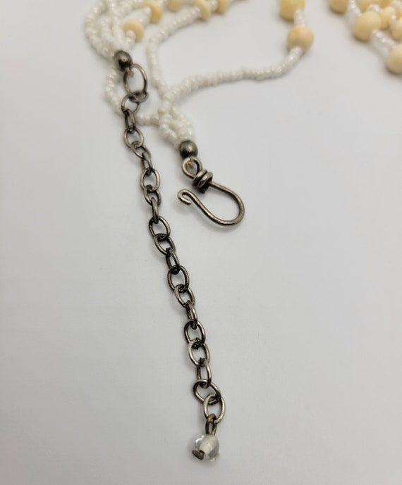 BOHO Hippie Carved Bone Necklace - Pendant & Tass… - image 4