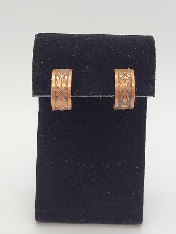 Artisan Copper Half Hoop Clip On Earrings - All M… - image 10