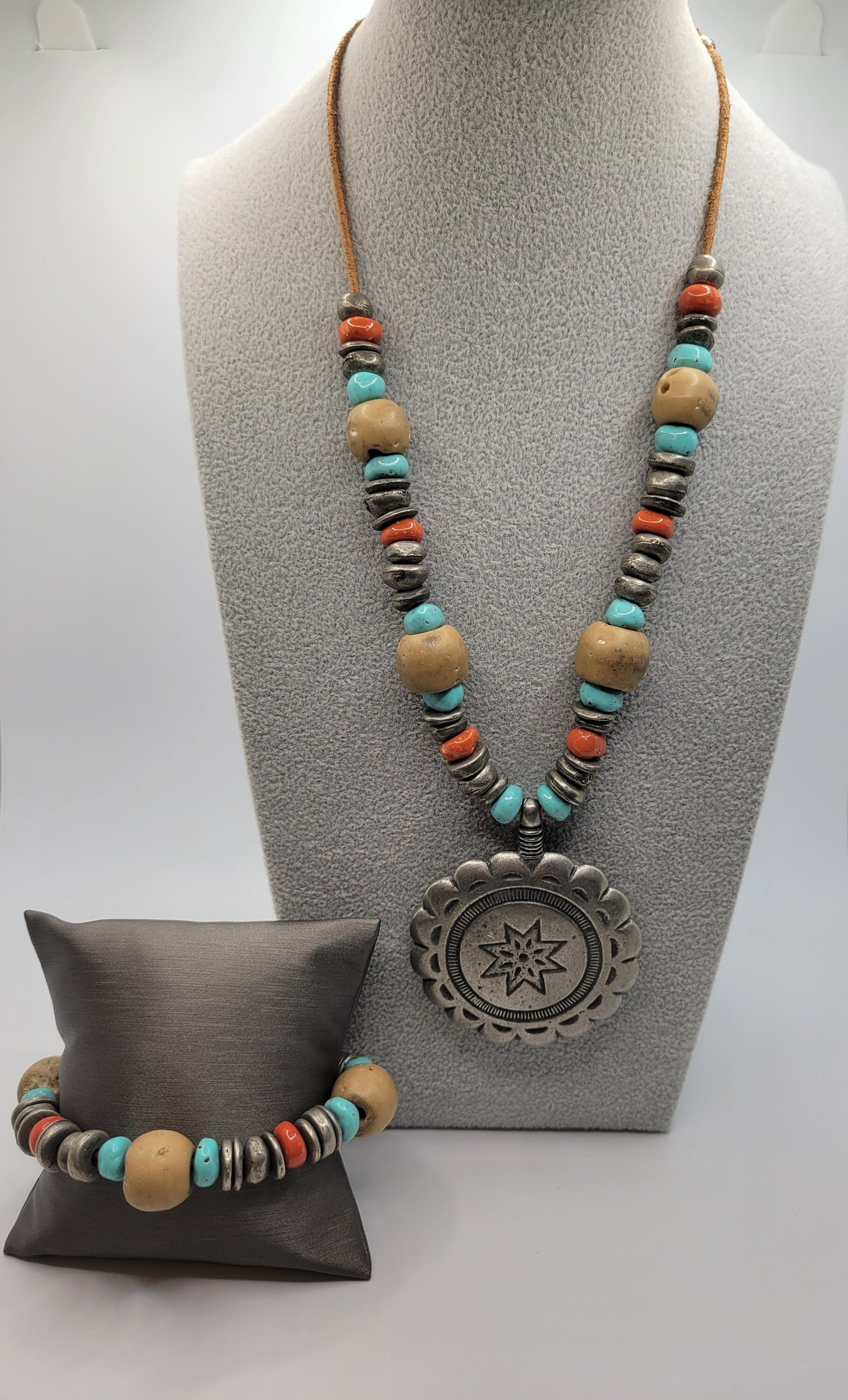 80s Pewter Necklace - Etsy