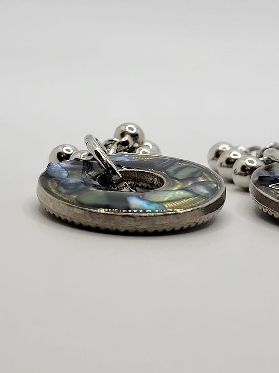 Artisan Abalone Shell in Resin Dangle Earrings - … - image 8