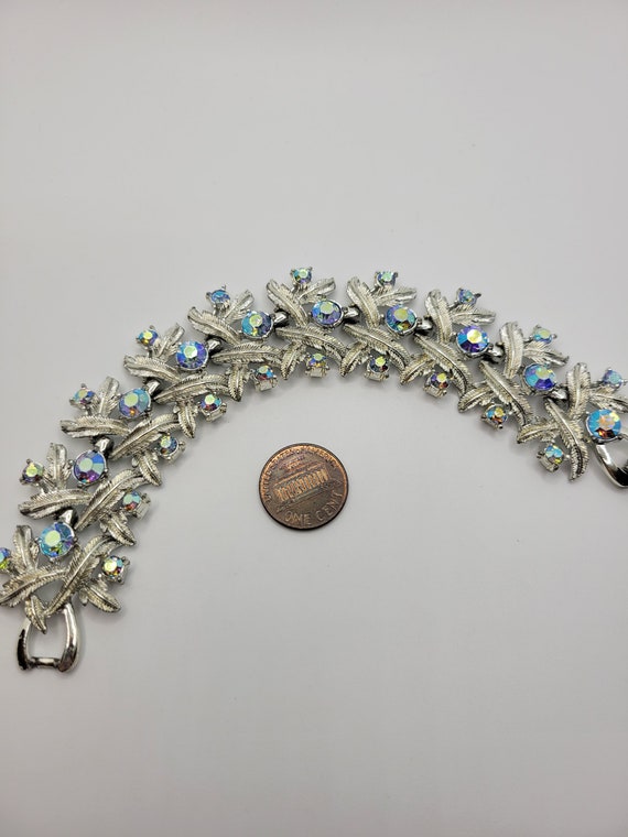 vintage Ab crystal three strand bracelet 7.5” | eBay