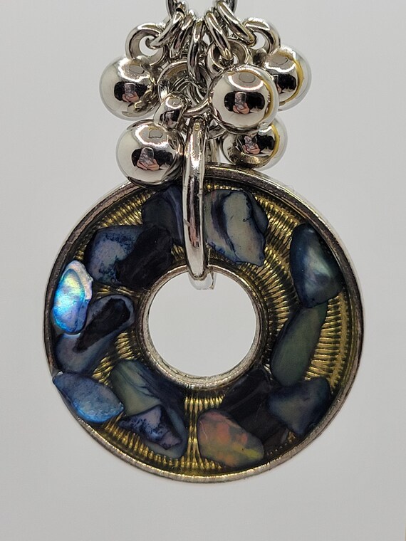 Artisan Abalone Shell in Resin Dangle Earrings - … - image 3