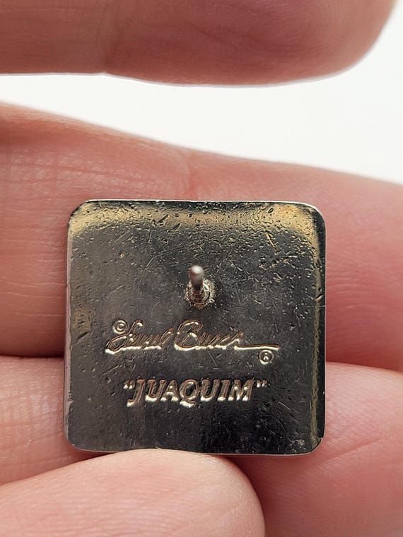 Signed Laurel Burch Juaquim Square Block Earrings… - image 2