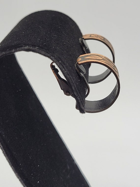 Artisan Copper Half Hoop Clip On Earrings - All M… - image 9