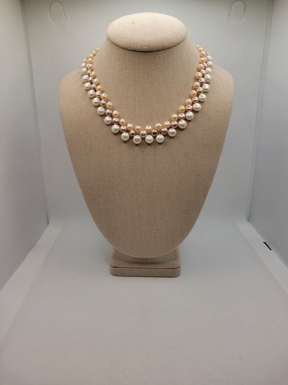 Faux Button Pearl Necklace Flat Back Beads in Blush Pink - Etsy