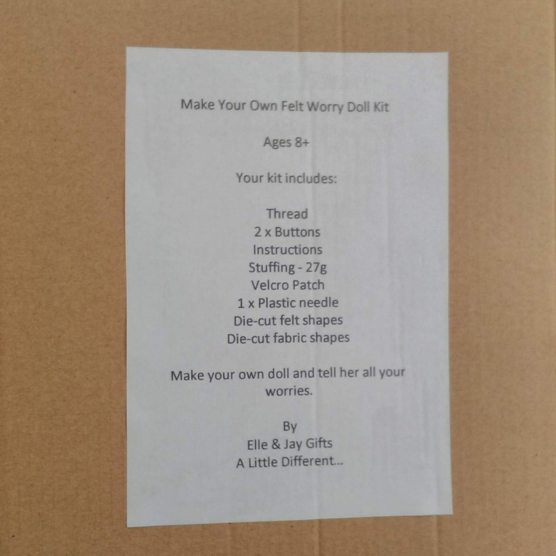 Make Your Own Worry Doll Kit Make Your Own Doll Kit Sew Your Own 16.5 Doll Kids Doll Making Set. Worry Doll Craft Kit DIY Doll Kit