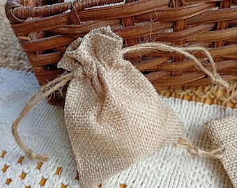 Small Burlap Favour Bags: 7x9cm Rustic Jute Pouches With Jute String Drawcords For Weddings, Showers, Small Gift Bags