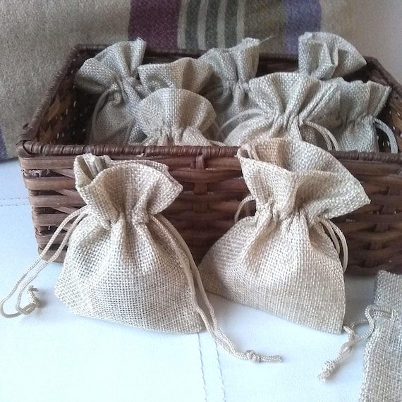 Small Burlap Favour Bags: 7x9cm Jute Pouches for Wedding, Shower