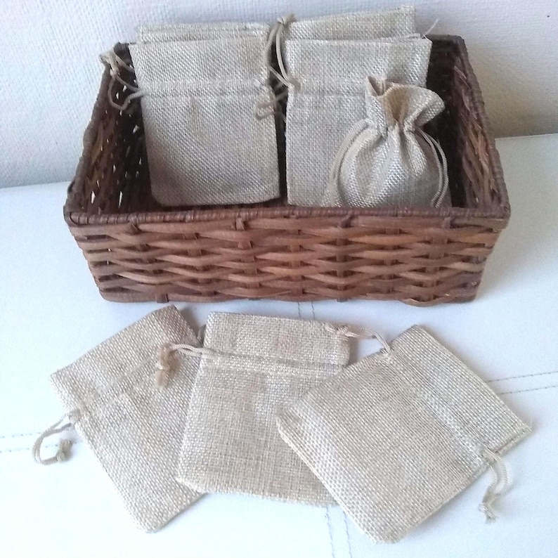 Small Burlap Favour Bags: 7x9cm Jute Pouches for Wedding, Shower image 7