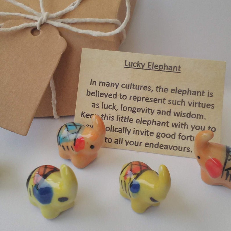 Elephant Good Luck Keepsake DIY Gift Kit Box Organza Bag Etsy