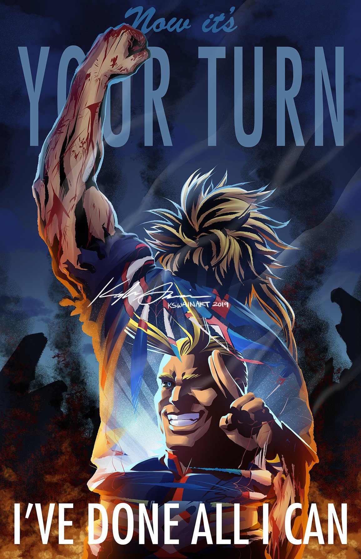 Emotional All Might 11x17 Fanart Print Poster S3 All Etsy
