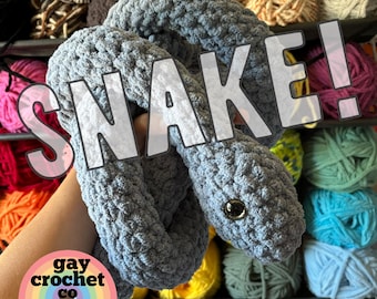 ¡Serpiente! // Patrón de ganchillo, serpiente de ganchillo, patrón de ganchillo con una madeja, patrón de ganchillo para creadores, patrón de ganchillo para mercados, peluche de ganchillo