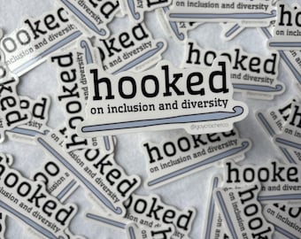 Apasionados por la inclusión y la diversidad / Pegatinas para creadores, regalos para crocheteros, pegatinas de ganchillo, manualidades inclusivas, artes textiles