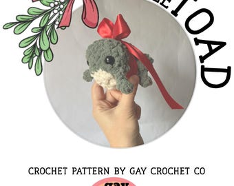 Patrón de ganchillo MistleTOAD // Ganchillo navideño, ganchillo festivo, peluche navideño, decoración navideña