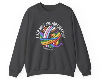 Las artes de la fibra son para todos: sudadera unisex de cuello redondo Heavy Blend™