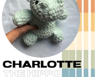 Charlotte la hipopótamo // Patrón de ganchillo de hipopótamo, amigurumi de hipopótamo, hipopótamo de ganchillo, patrón de ganchillo, peluche de ganchillo
