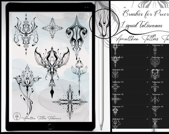 Flüssige Talismans-Procreate-Pinsel – 31+1 Talismans-Flash-Designs, sofort einsatzbereit!