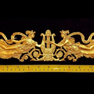 Large Gilt or White French Style Decorative Wall Furniture Moulding Pediment  Onlay Plaque Plastic Decoration