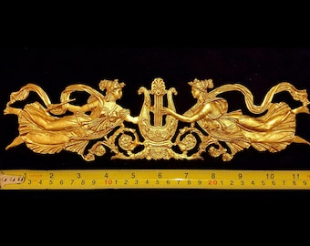 Large Gilt or White French Style Decorative Wall Furniture Moulding Pediment  Onlay Plaque Plastic Decoration