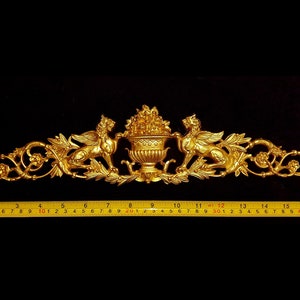 Large Gilt or White French Antique Empire Style Decorative Wall Furniture Moulding Pediment Plastic Decoration