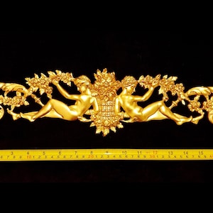 Large Gilt or White French antique Empire Style Decorative Wall Furniture Moulding Pediment Plastic  Decoration
