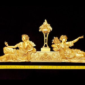 Large French Louis XVI Style Decorative Wall Furniture Applique Onlay Plaque Moulding Pediment Gold Gilt Plastic Decoration