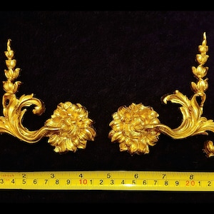 Paire de meubles muraux décoratifs en or ou blanc de style français, moulure de fronton, décoration en plastique