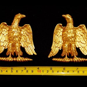 Par de molduras decorativas de parede em estilo águia francesa dourada ou branca, para frontão, decoração de plástico