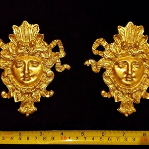 Pair Gilt Gold or White French Style Decorative Wall Furniture Moulding Pediment Plastic Decoration