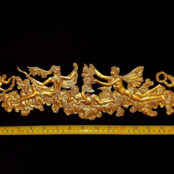 Gilt or White French Style Decorative Wall Furniture Moulding Pediment Plaque Frame Plastic Decoration