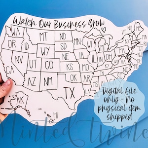 Sellers Map, Watch Our Business Grow SVG - Digitale Datei Download - Glowforge Datei , Laser SVG Datei, Kinder SVG Laser Datei