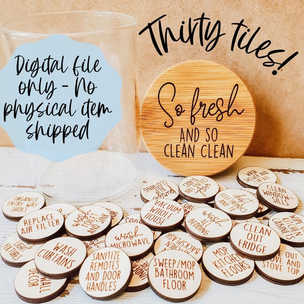 Cleaning Jar SVG - Digital File Download - Glowforge File , Laser SVG File, Kids SVG Laser File, So Fresh and so clean clean