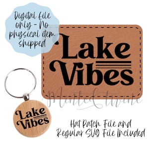 Lake Vibes hattmärke & design SVG - Digital nedladdning - Digital filnedladdning - Glowforge-fil, Laser SVG-fil