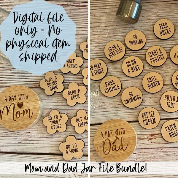 Mom and Dad Jar File Bundle Deal SVG - Digital File Download - Glowforge File , Laser SVG File, Kids SVG Laser File