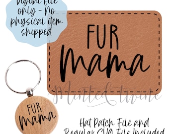 Fur Mama Hat Patch & design SVG - Descarga digital - Descarga de archivos digitales - Archivo Glowforge, Archivo SVG láser