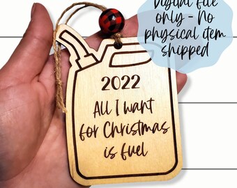Funny Christmas Ornament File, Gasprijzen 2022 - Digitaal bestand downloaden - Glowforge-bestand, Laser SVG-bestand, Kids SVG-laserbestand