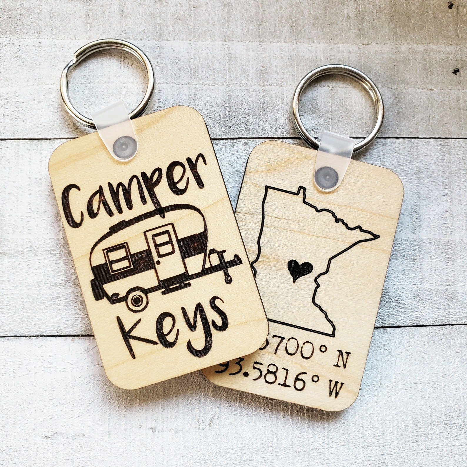 Camper Keys Keychain Camper Wood Engraved Keychain Dark Etsy