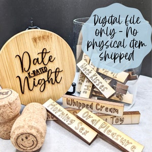 Date Night XRated Jar SVG - Digital File Download - Glowforge File , Laser SVG File, Dirty Sex File, Valentines File