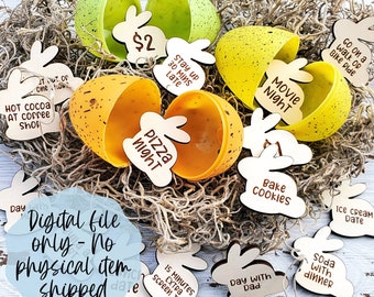 Fichas de huevo de Pascua SVG - Descarga de archivos digitales - Archivo Glowforge, Archivo SVG láser, Archivo láser SVG para niños, Búsqueda de huevos