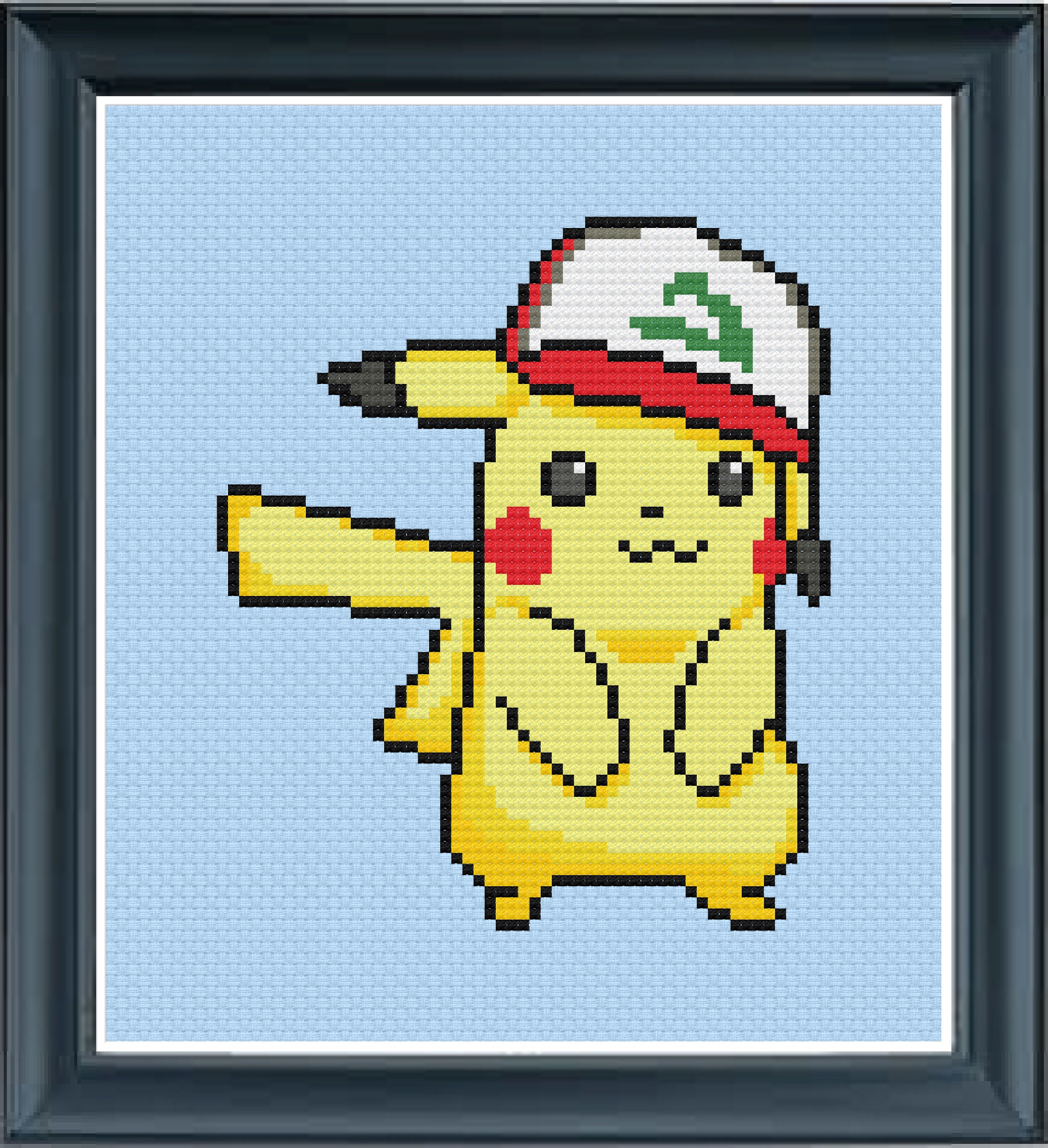 Pokemon Red and Pikachu Pixel Cross Stitch Pattern Download 