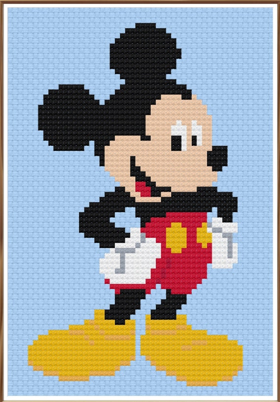 MD CROSS STITCH ニット / MICKEY Micky Mouse Cross Stitch Pattern Chart Needlecraft Needlework PDF