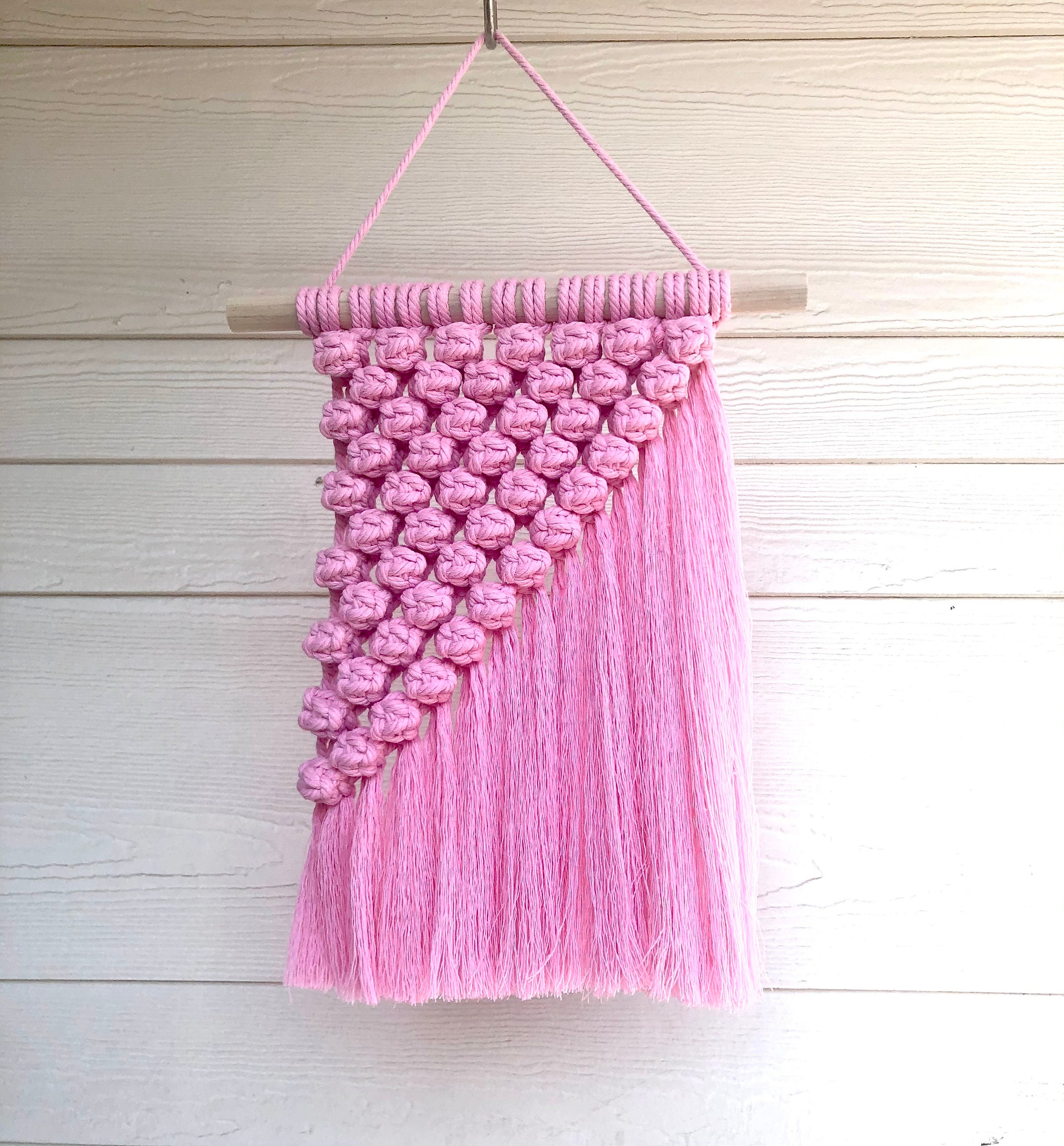 Light pink medium macrame wall hanging Etsy